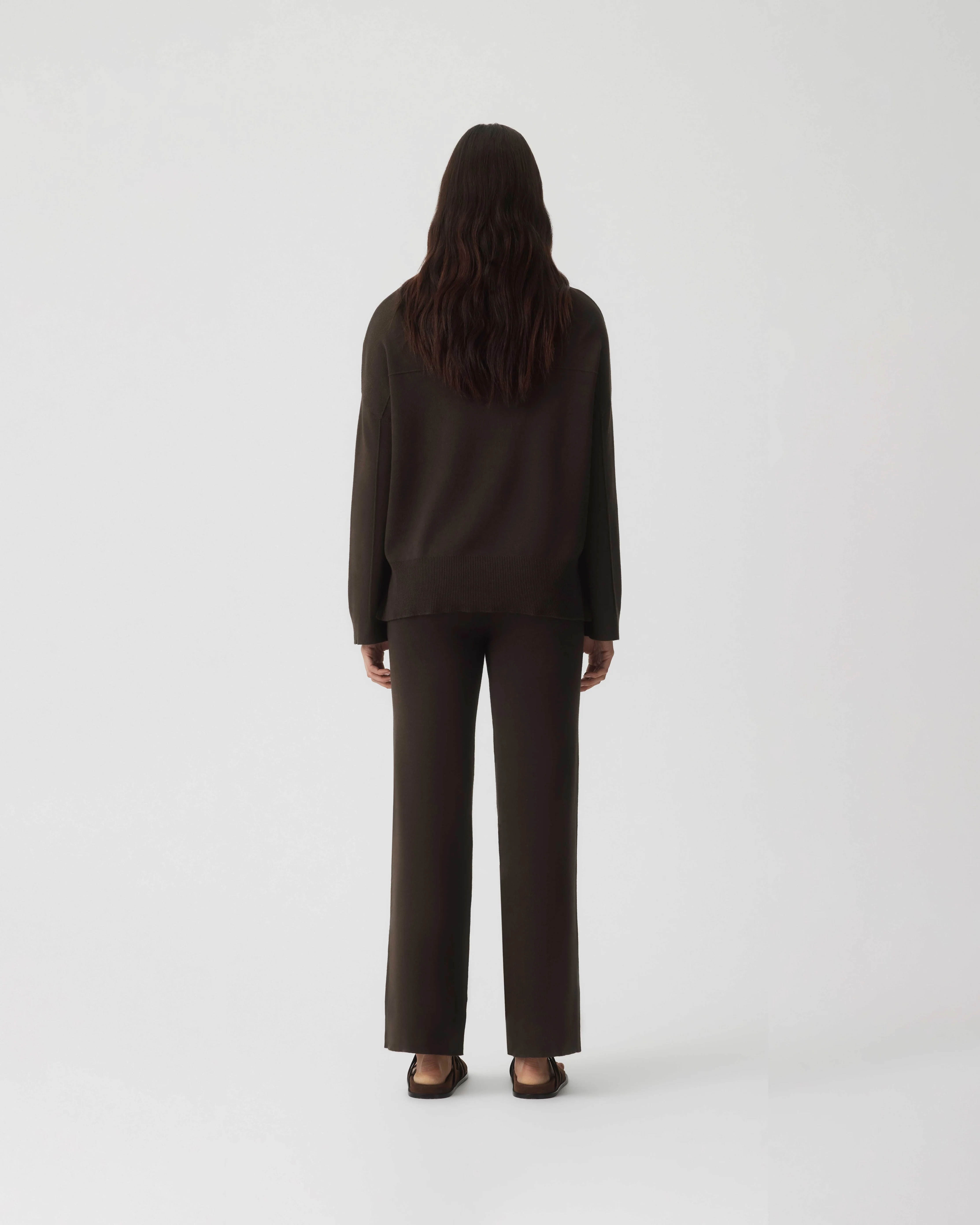 Cotton Cashmere Sweater - Chestnut - Image 3