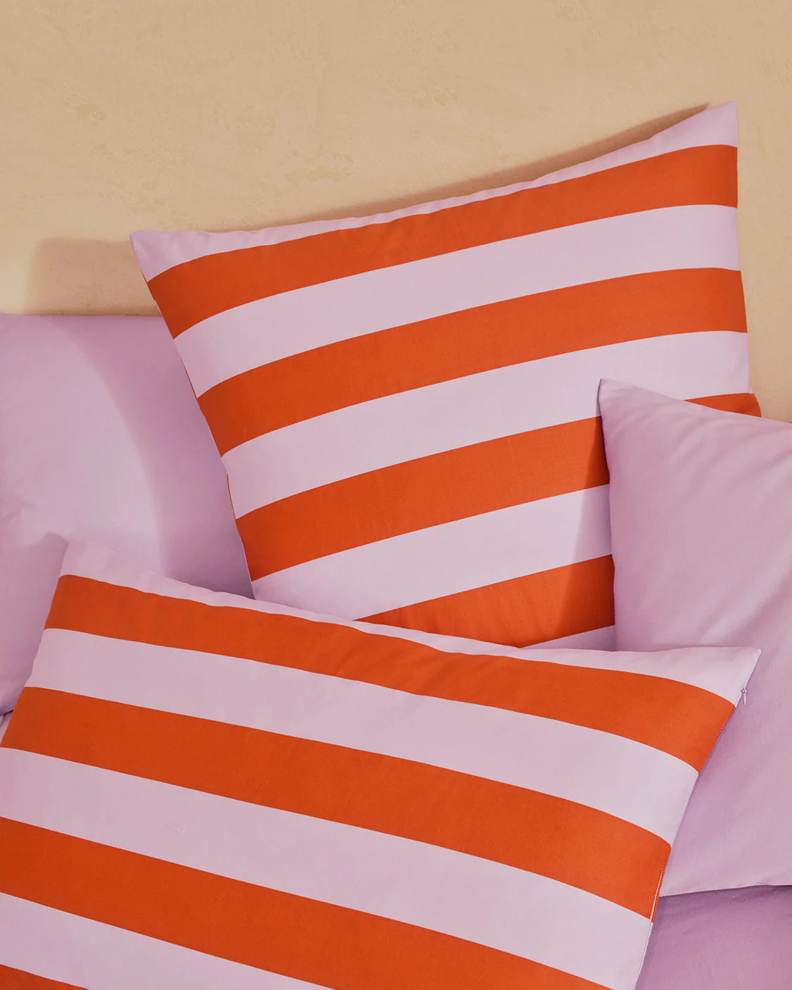 European Pillowcase - Grapefruit Stripes - Image 2