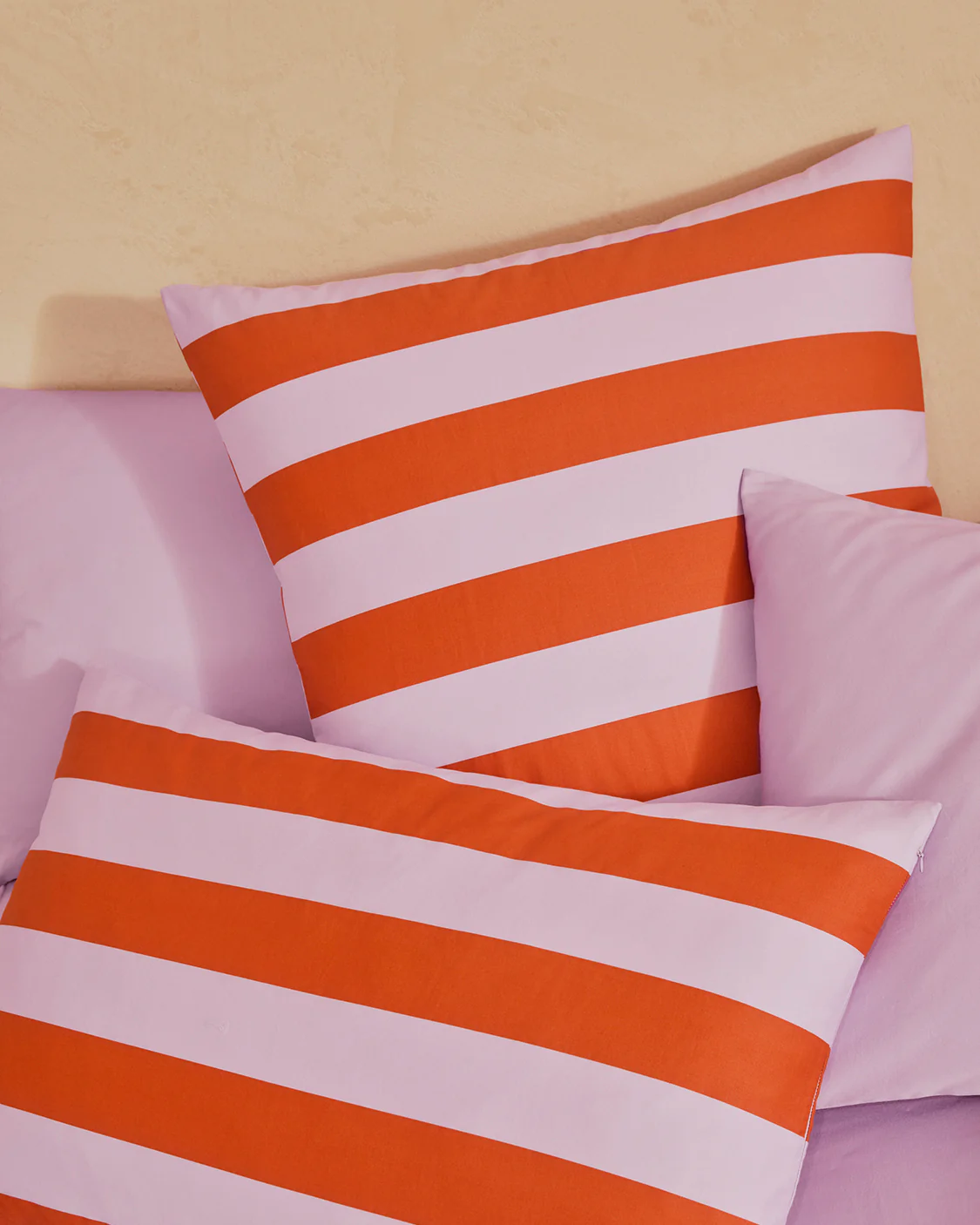 European Pillowcase - Grapefruit Stripes - Image 2