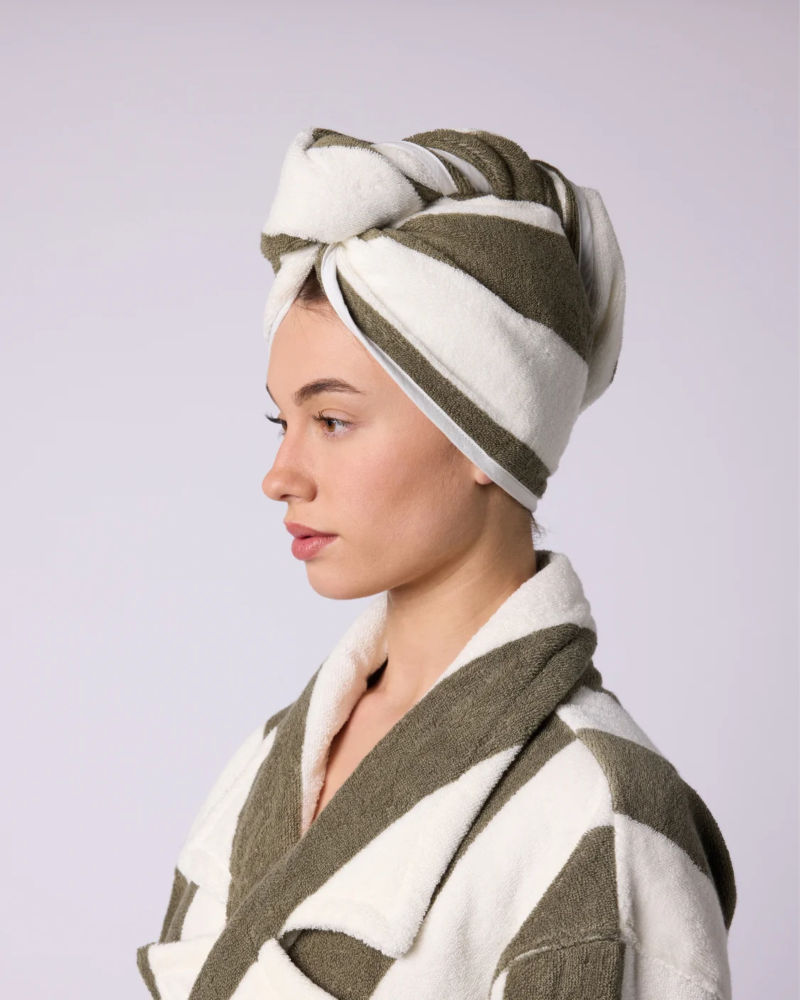Hair Wrap - Matcha Stripes