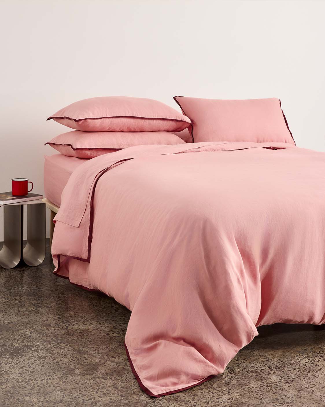 Linen Duvet Cover - Rhubarb - Image 2