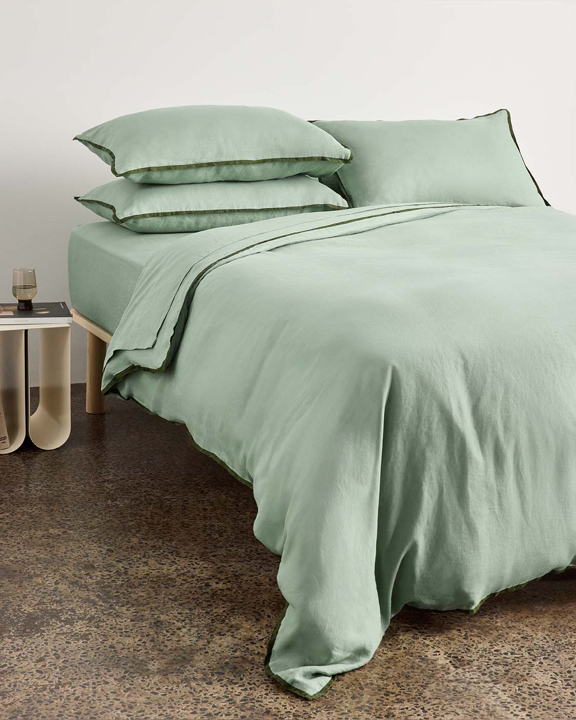 Linen Fitted Sheet - Spearmint - Image 3