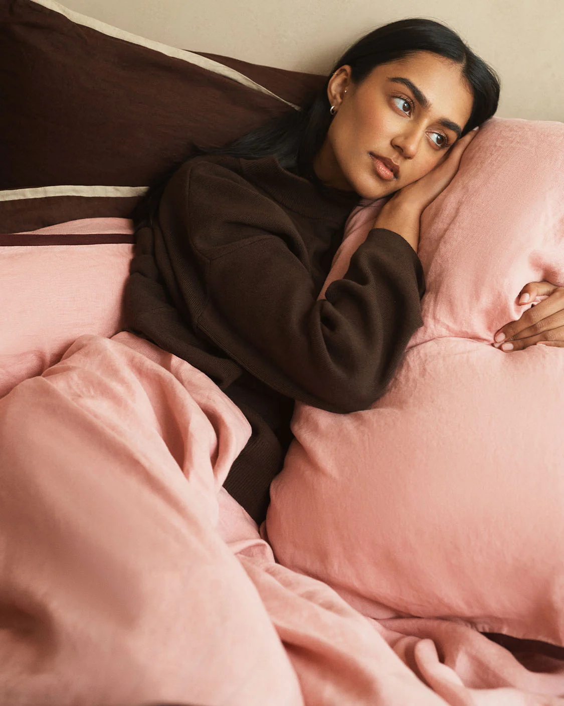 Linen Top Sheet - Rhubarb - Image 2