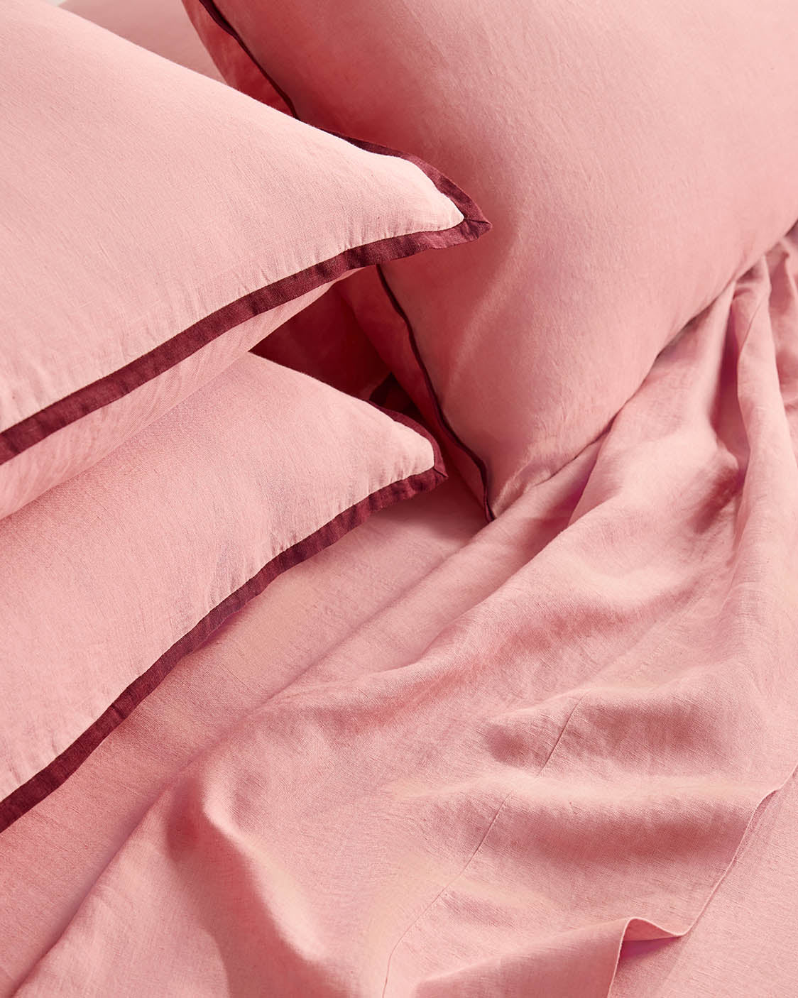 Linen Top Sheet - Rhubarb - Image 3