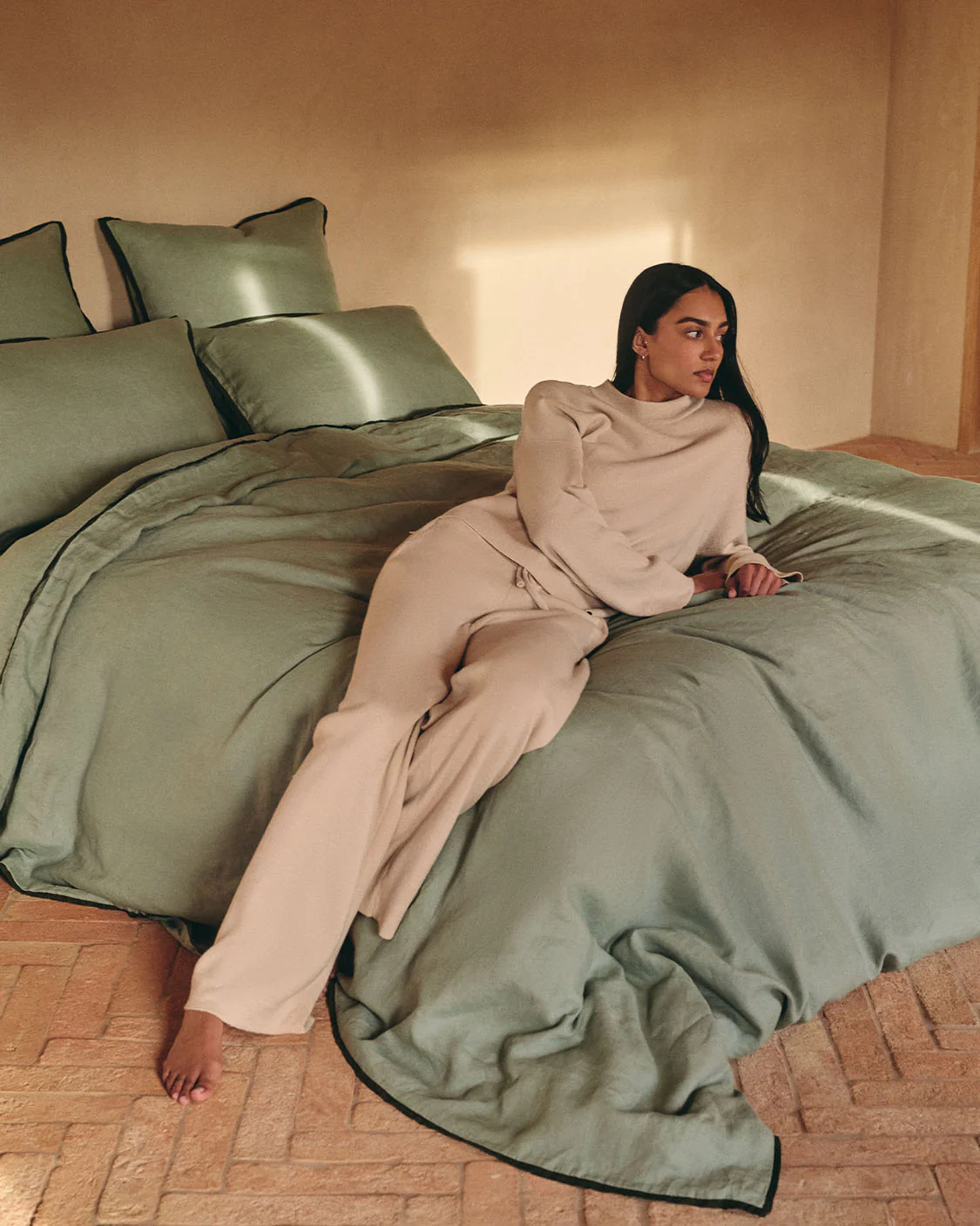 Linen Top Sheet - Spearmint - Image 4