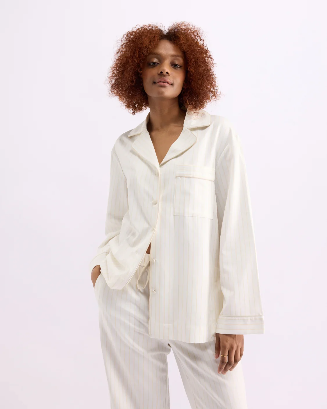 Long Sleeve Sleep Shirt - Milkshake Stripes - Image 10