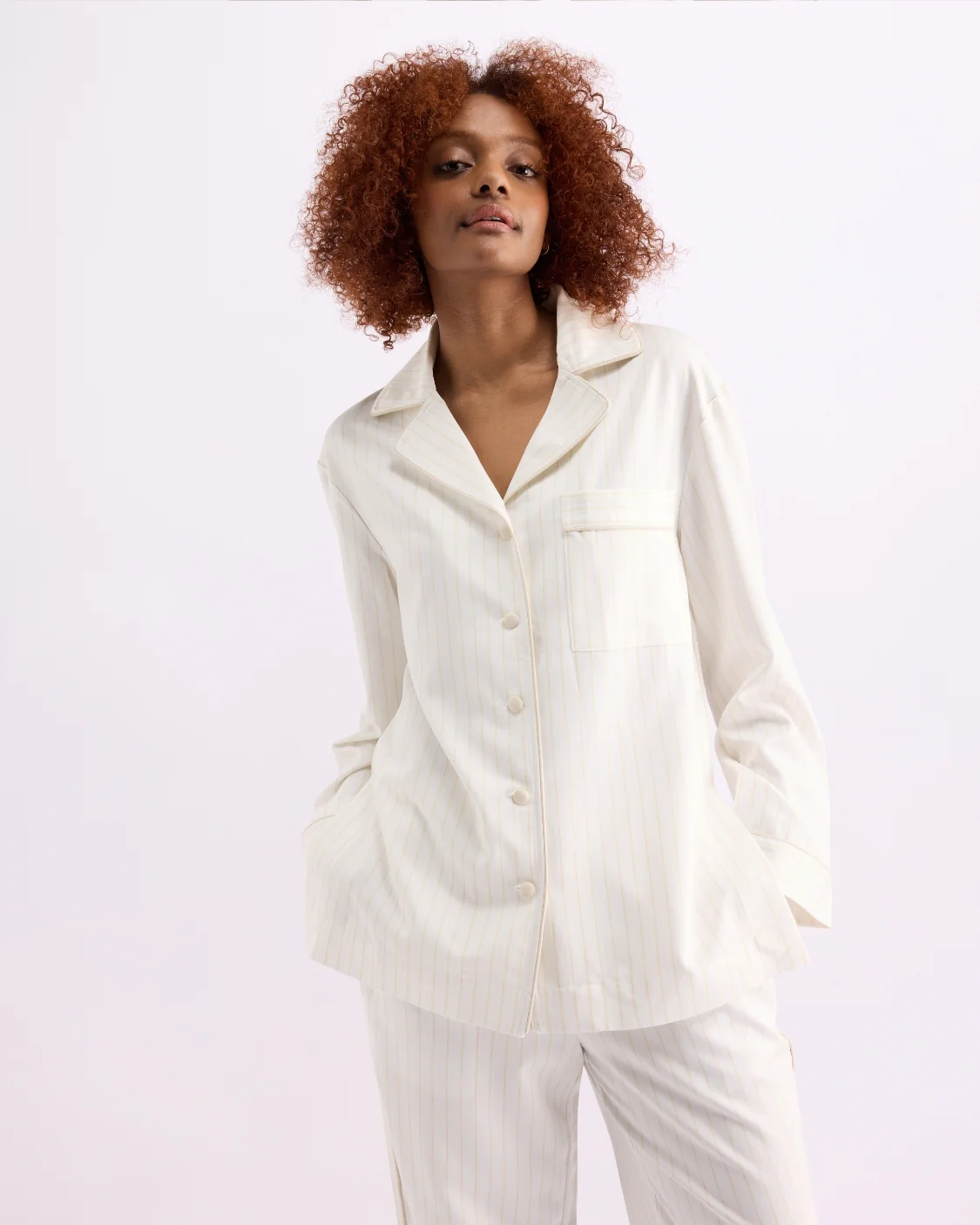 Long Sleeve Sleep Shirt - Milkshake Stripes - Image 5