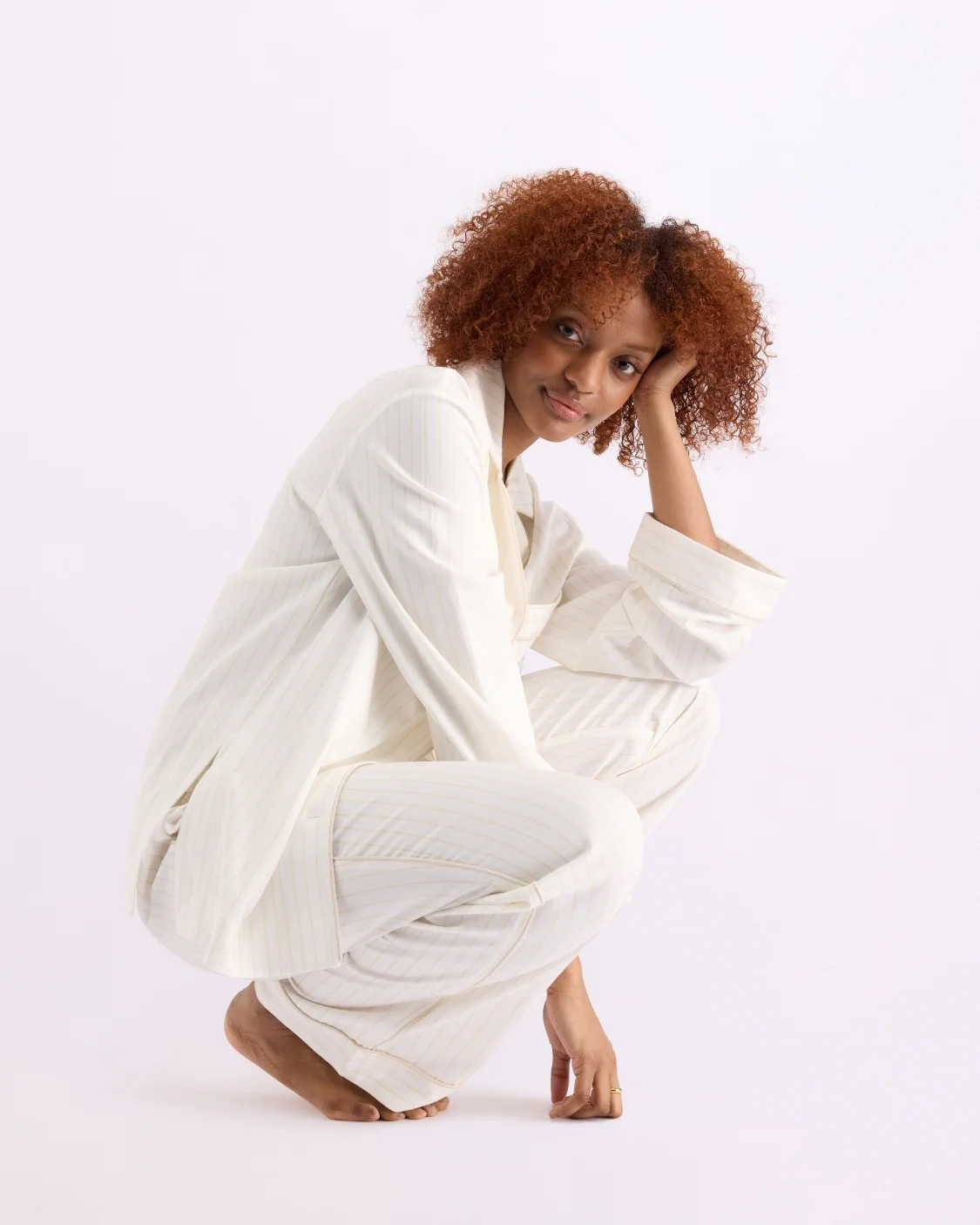 Long Sleeve Sleep Shirt - Milkshake Stripes - Image 6