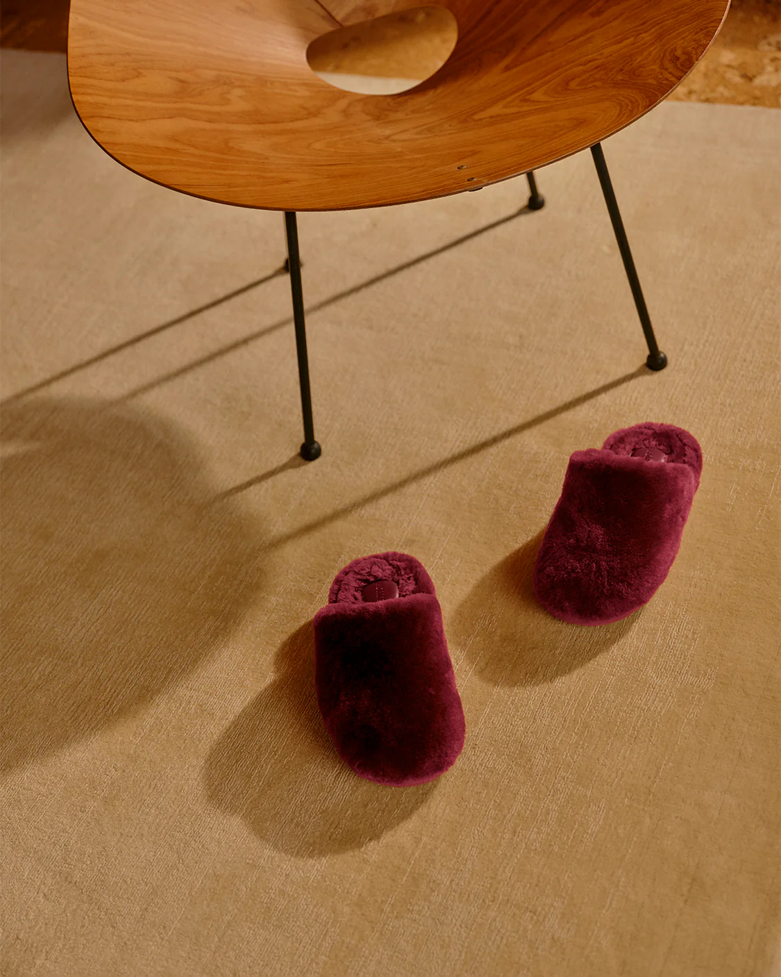 Sheepskin Slippers - Wine - Image 2